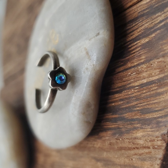 R612 adjustable band aurora borealis stone cuff ring - Picture 1 of 3